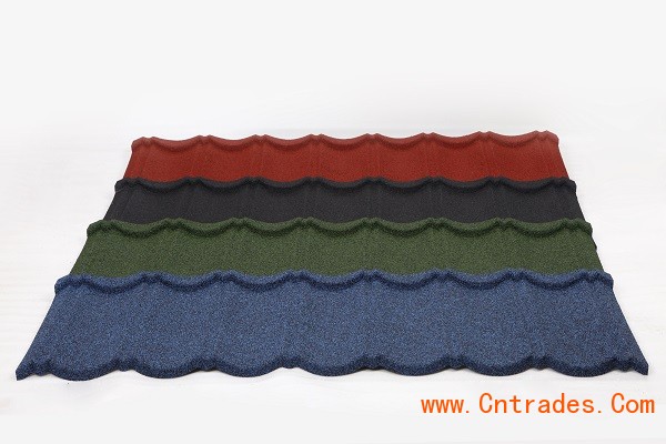 圆弧型彩石金属瓦效果图